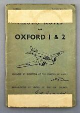AIRSPEED OXFORD 1 & 2 PILOTS NOTES ORIGINAL VINTAGE 1951 USED RAF PILOT'S