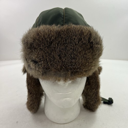 Mad bomber green rabbit fur - green,