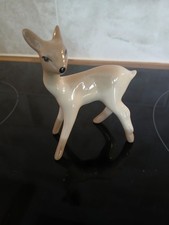 Vintage Porcelain Deer Ornament Figurine 9x9cm 1960s Home Decor Collection