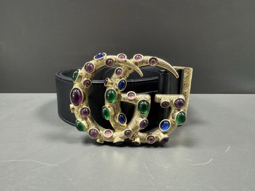 Gucci black leather marmont - gg,