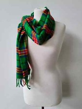 100% Green Lambswool Tartan Scarf from House of Edgar