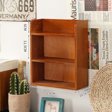 3-tier Wooden Vintage Small Cabinet Shelf Unit Floating Wall Shelves Display Box