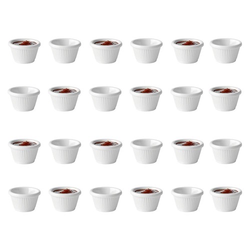 24x fluted ramekin white 1oz - ramekin,
