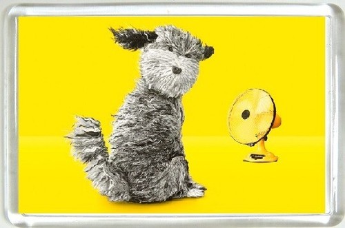 Dog fridge magnet sitting - aa,