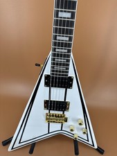 White Flying V electric guitar