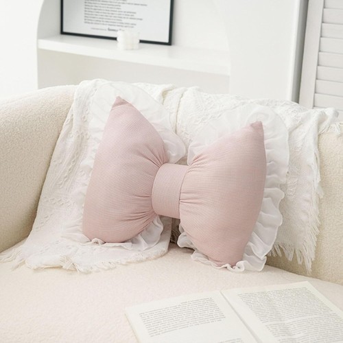 Lace bowknot throw - lace, pillow