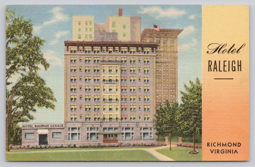 Vintage linen postcard hotel - linen,