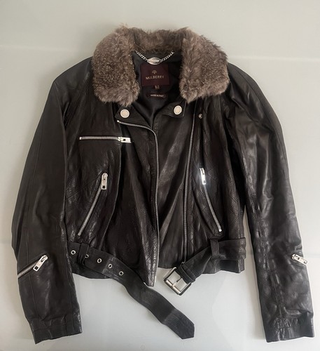 Mulberry black leather biker - leather,