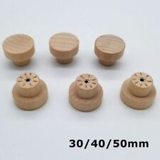 4/8/12Pcs 30/40/50mm Wooden Knob W/ Screws Wood Drawer Cabinet Door Pull Knobs
