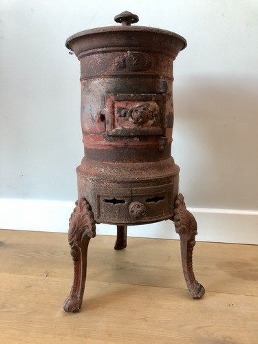 French antique cast iron wood