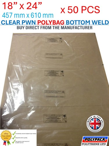 X50 large clear polythene bags - x50,