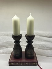 Pair of  Vintage Turned Oak