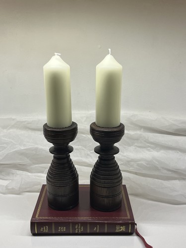Pair vintage turned - of,