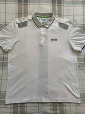 Hugo Boss Paddy Mk Polo Shirt - Size XL - Martin Kaymer - White & Grey - Golf
