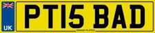 NUMBER PLATE PT INITIALS PT15