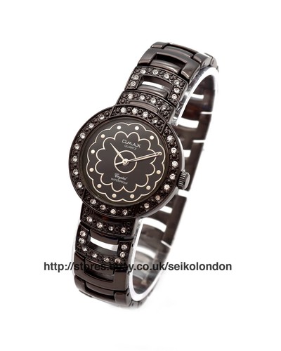 Omax ladies black dial watch - ladies,