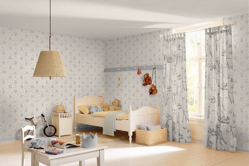 Blue beige white owls - blue,