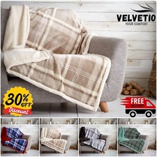 Large Teddy Bear Fleece Throw for Sofa Lightweight Thermal Warm Armchair Blanket