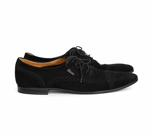 Gucci men black suede - men's,