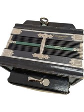 Commander Accordion Vintage Button Instrument Black Silver