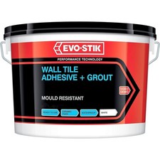 Evo-Stik 1L Wall Tile Adhesive & Grout White Ready Mixed Mould Resistant