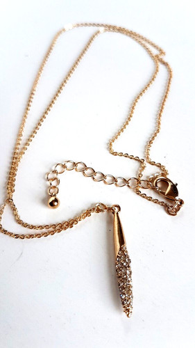 Gold necklace and bullet - gold,