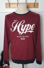 FABRIC OF LIFE Mens L Red Long Sleeve Crew Neck Pull Over Sweatshirt Jumper 