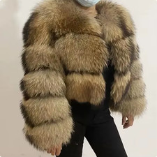 Women Fake Raccoon Fur Jacket