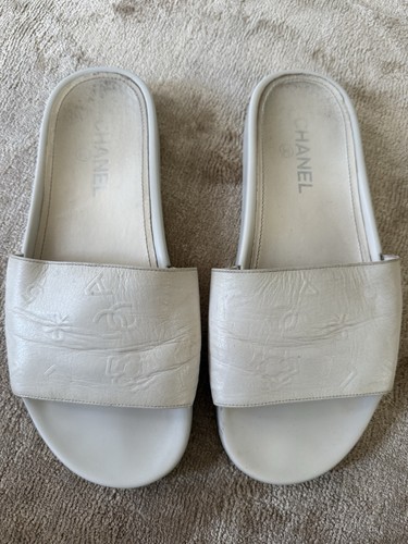 Chanel white leather - chanel, sandals