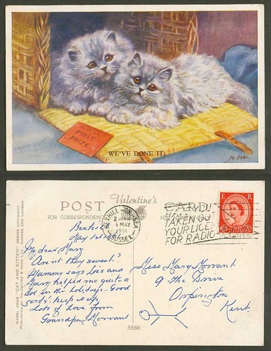 Mabel gear 1961 old postcard - m,