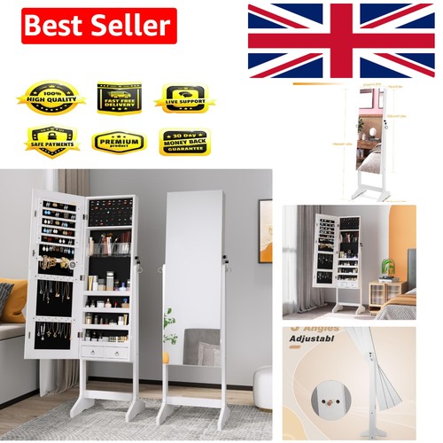 White floor length mirror - white,
