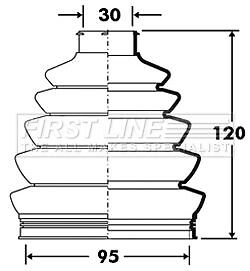 First line rear outer boot - rear, cv