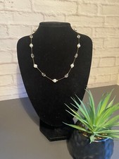 Costume Necklace, Glass Pearl and Crystal Cubes on 24ct Gold Plated Wire - Boxed