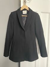 Reiss Black Wool Fitted Midi Coat-Beautiful Quality-Classic Tailoring RRP £350