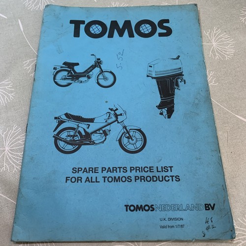 Tomos spare parts - tomos, list