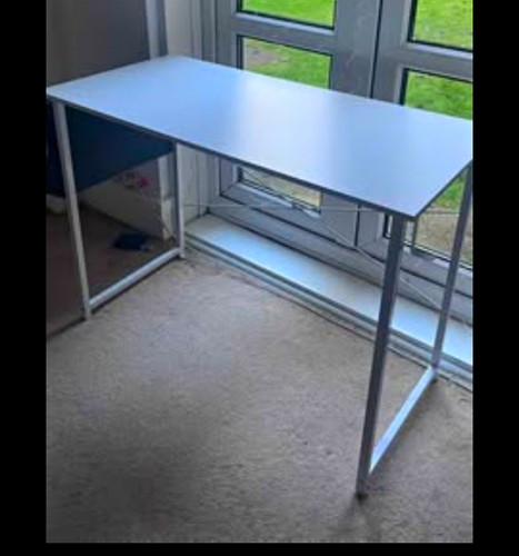 White computer desk - computer,