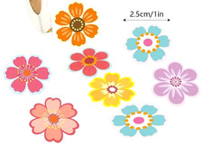 50 Flower Stickers 2.5cm Floral Scrapbooking Journal Cards Stationery Crafts DIY
