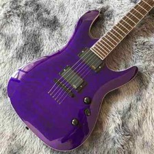 Maple Top Bass GUITAR Neck Through Body in Purple Color LTDs with EMGs Pickups