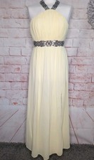 Women's LITTLE MISTRESS Full Length Evening/Prom Dress, Lemon/Yellow, Size 12