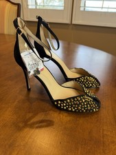 Zara Black Suede Peep Toe