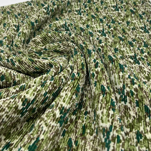 Small camo mix print - camo, plisse