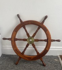 Vintage Style Maritime Nautical Boat Wooden Ship Wheel 30”Steering Wheel
