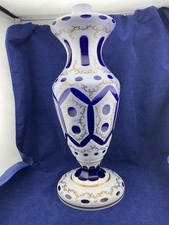 czech Bohemian opaline overlay