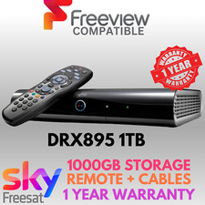 Sky + HD Box 1TB WiFI (Remote Control & Cables) Slimline Plus DRX895 Freeview