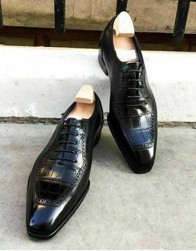 Mens handmade boot shoes black - handmade,