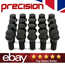 20 x Black Wheel Nuts Bolts for Skoda Octavia with Aftermarket Alloys