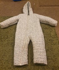 John Lewis Spotted Cream Snowsuit Age 3-4 Years