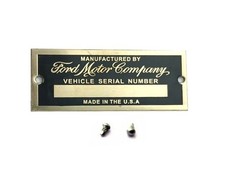 FORD MOTOR COMPANY DATAPLATE