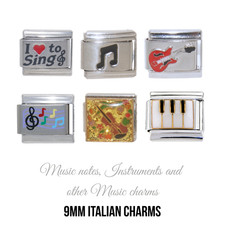 Music 9mm Italian Charm - Fits 9mm classic Italian charm bracelets