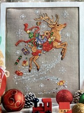 Reindeer And Presents Toys Teddy Cracker Christmas Cross Stitch Chart